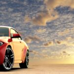 red-generic-unbranded-sport-car-with-sunset-background-min